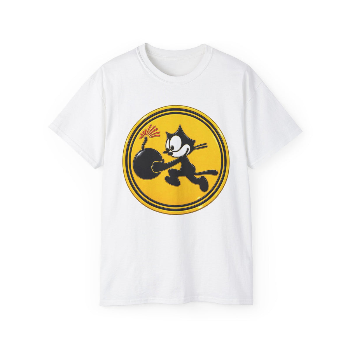 Unisex Ultra Cotton T-Shirt - NAVY - VF - 3 - WWII Felix Insignia - 3D - Enhanced
