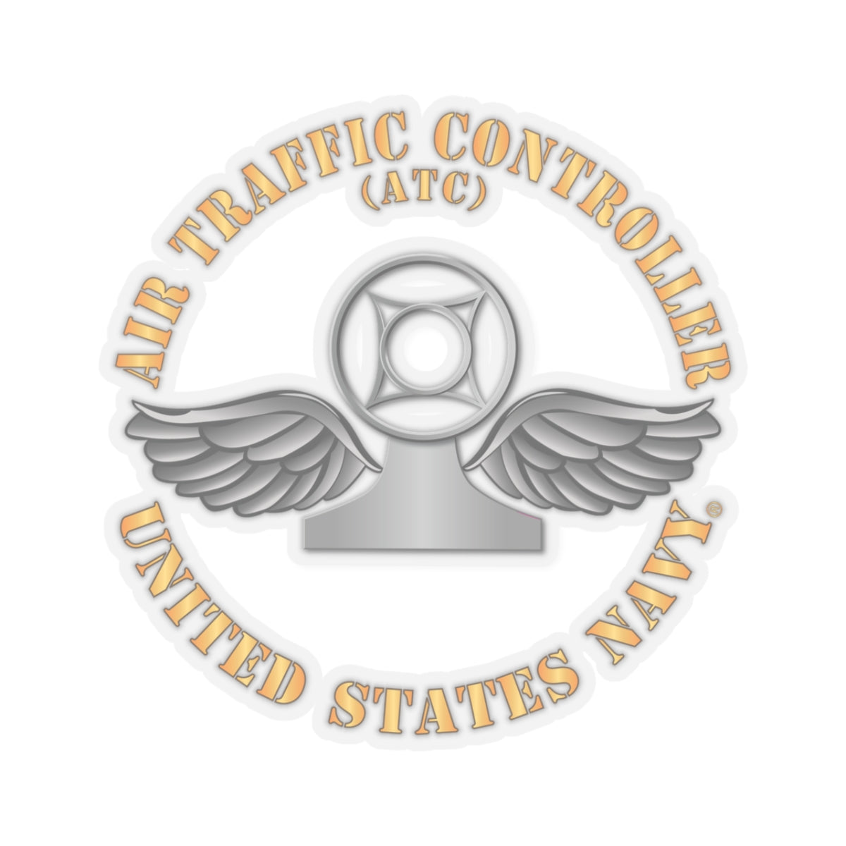 Kiss-Cut Stickers - Navy - Rate - Air Traffic Controller (ATC)