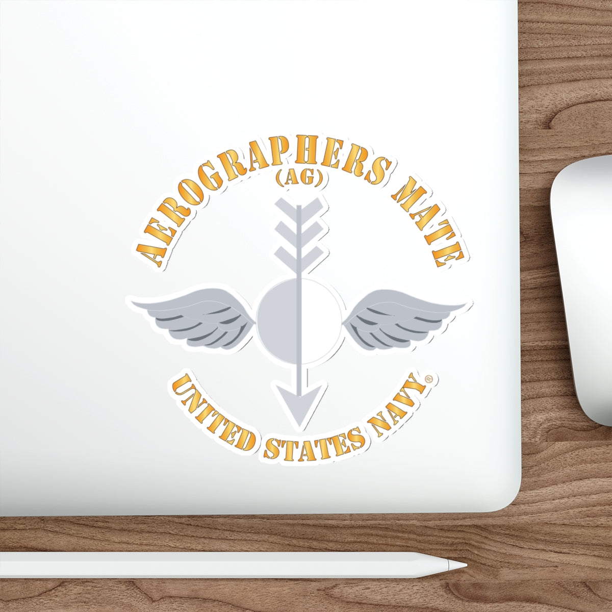 Die-Cut Vinyl Sticker - Navy - Aerographers Mate (AG) X 300