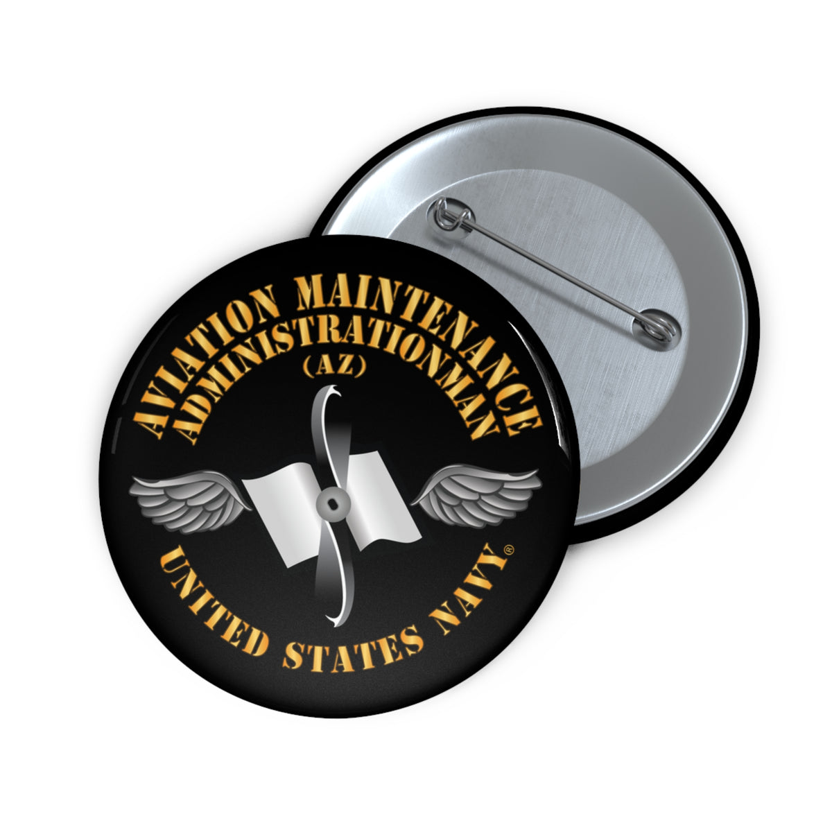 Pin Button - Navy - Rate - Aviation Maintenance Administrationman (AZ)