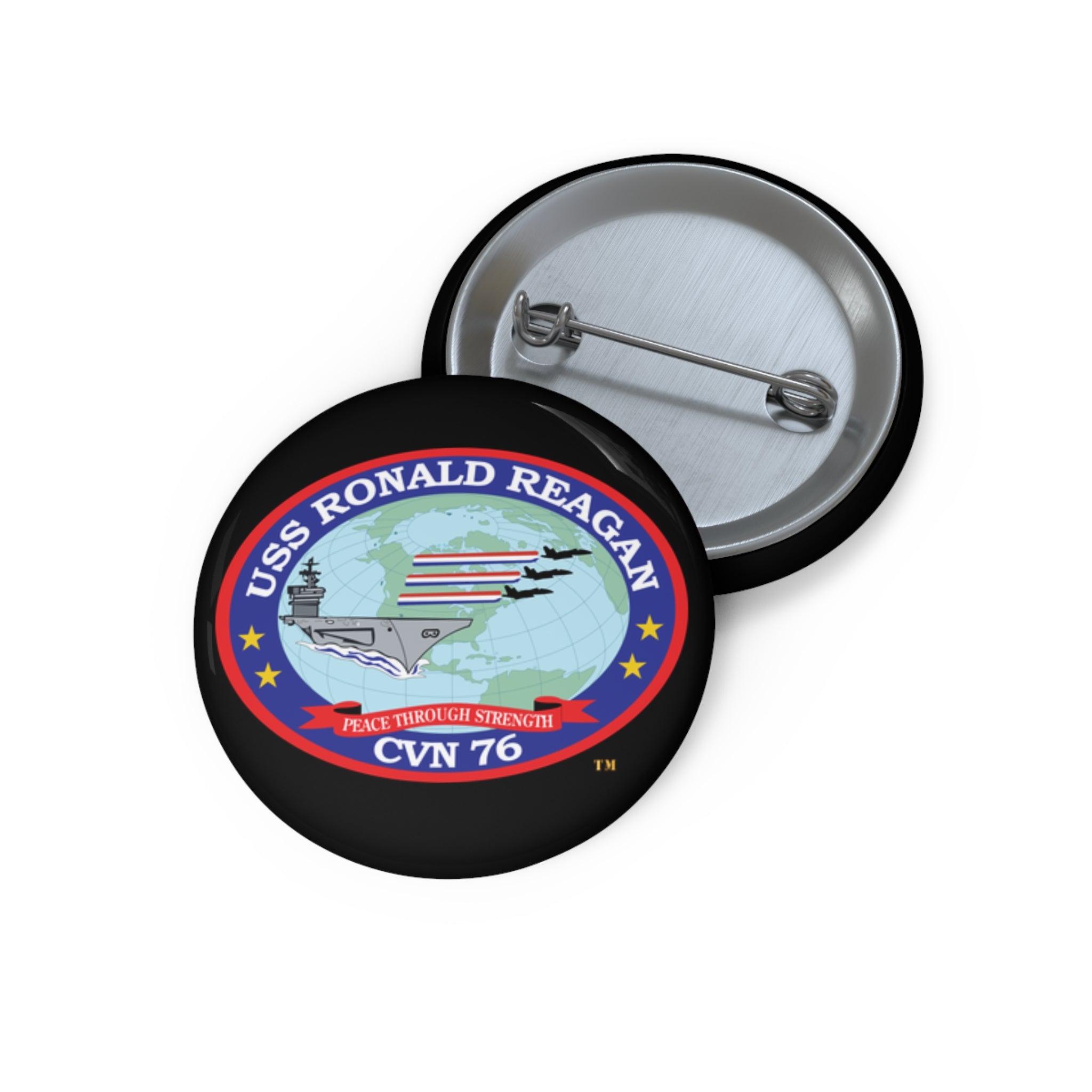 Custom Pin Button - Navy - USS Ronald Reagan (CVN-76) wo txt X 300