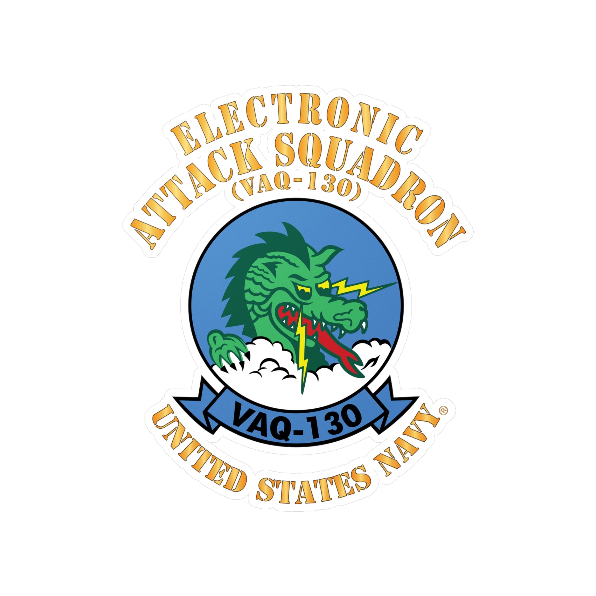 Kiss-Cut Vinyl Decal - Navy - Electronic Attack Squadron 130 (VAQ-130)
