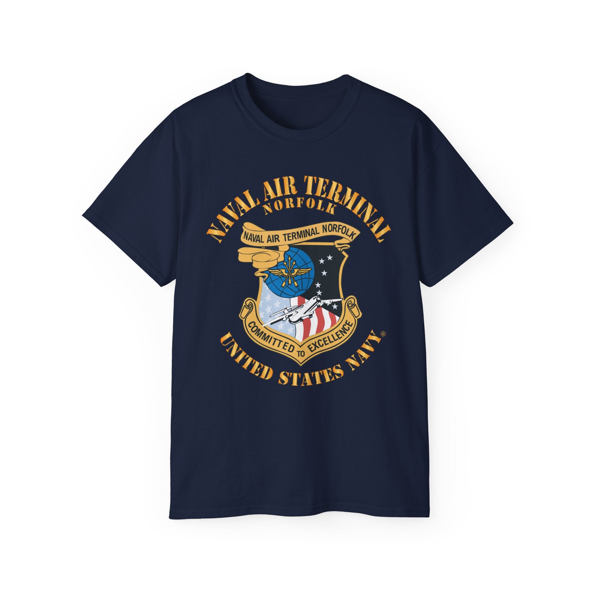 Unisex Ultra Cotton T-Shirt - Navy - Naval Air Terminal Norfolk
