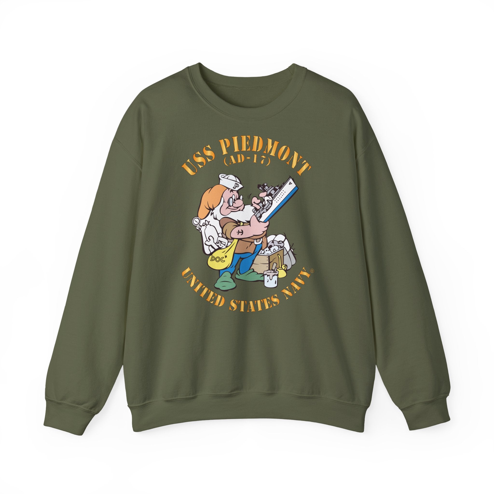 Unisex Heavy Blend™ Crewneck Sweatshirt - Navy - USS Piedmont (AD-17)