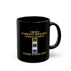 Black Mug (11oz, 15oz) - Navy - Chief Warrant Officer 2 - CW02 - Combat Veteran