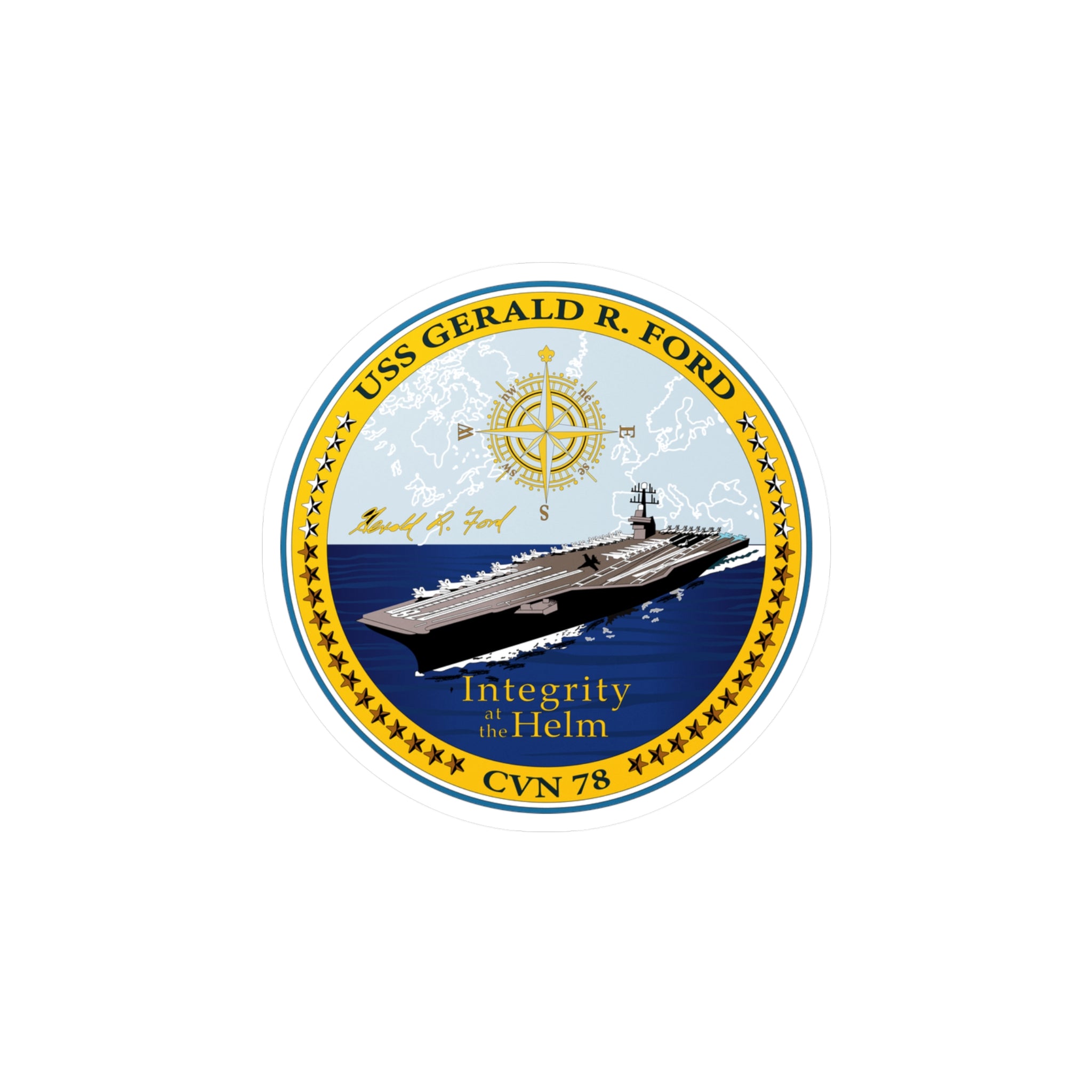 Kiss-Cut Vinyl Decal - Navy - USS Gerald R. Ford (CVN-78) wo txt