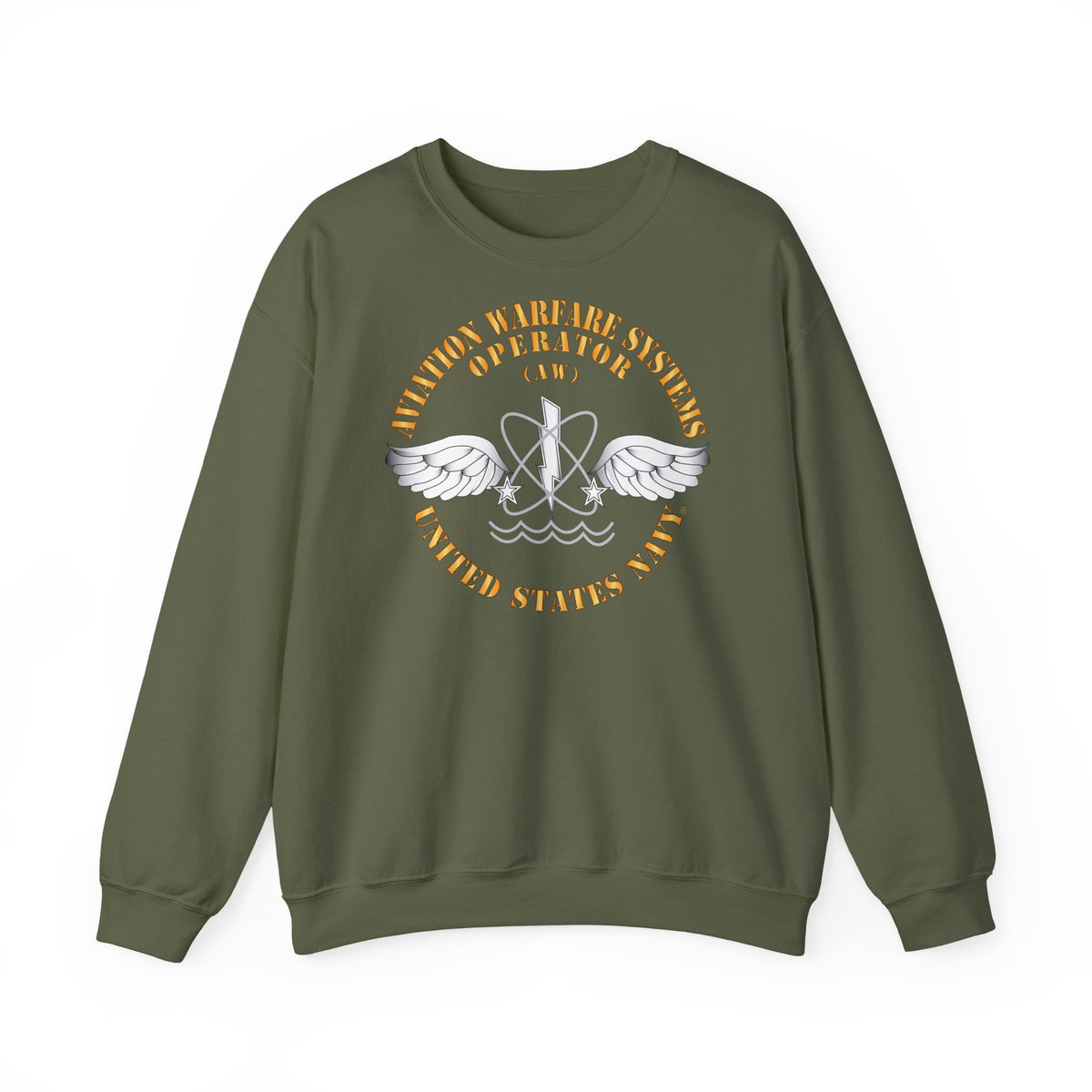 Unisex Heavy Blend™ Crewneck Sweatshirt - Navy - Rate - Aviation Warfare Systems Operator (AW)
