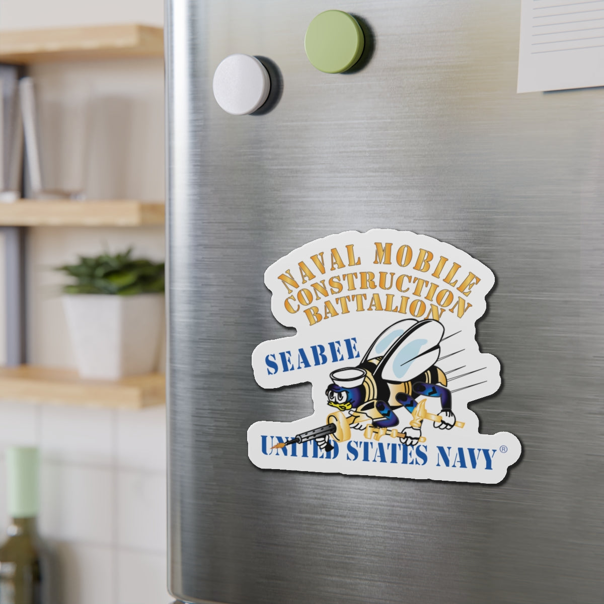 Die-Cut Magnet - Navy - Seabee