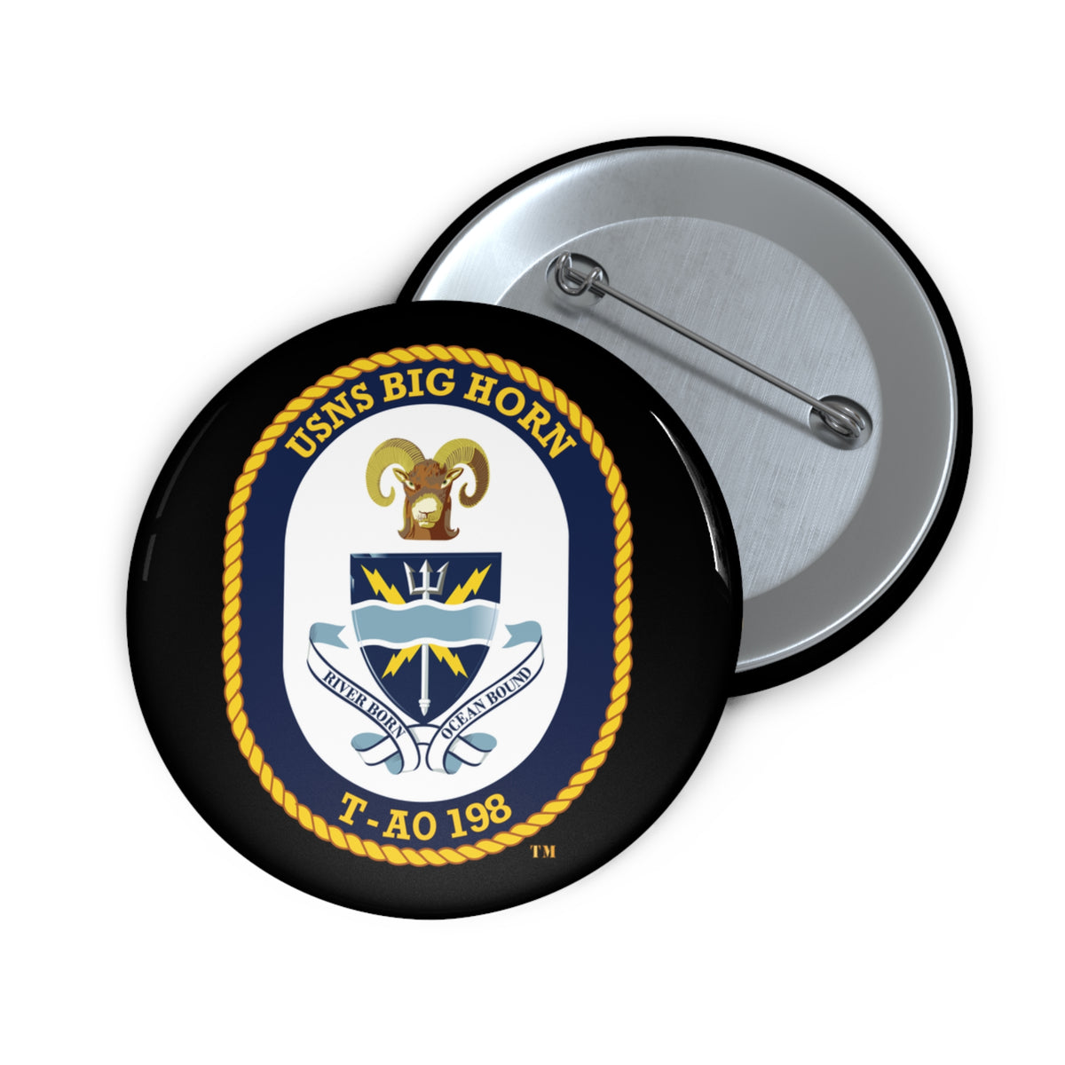 Pin Button - Navy - USNS Big Horn (T-AO 198) wo txt