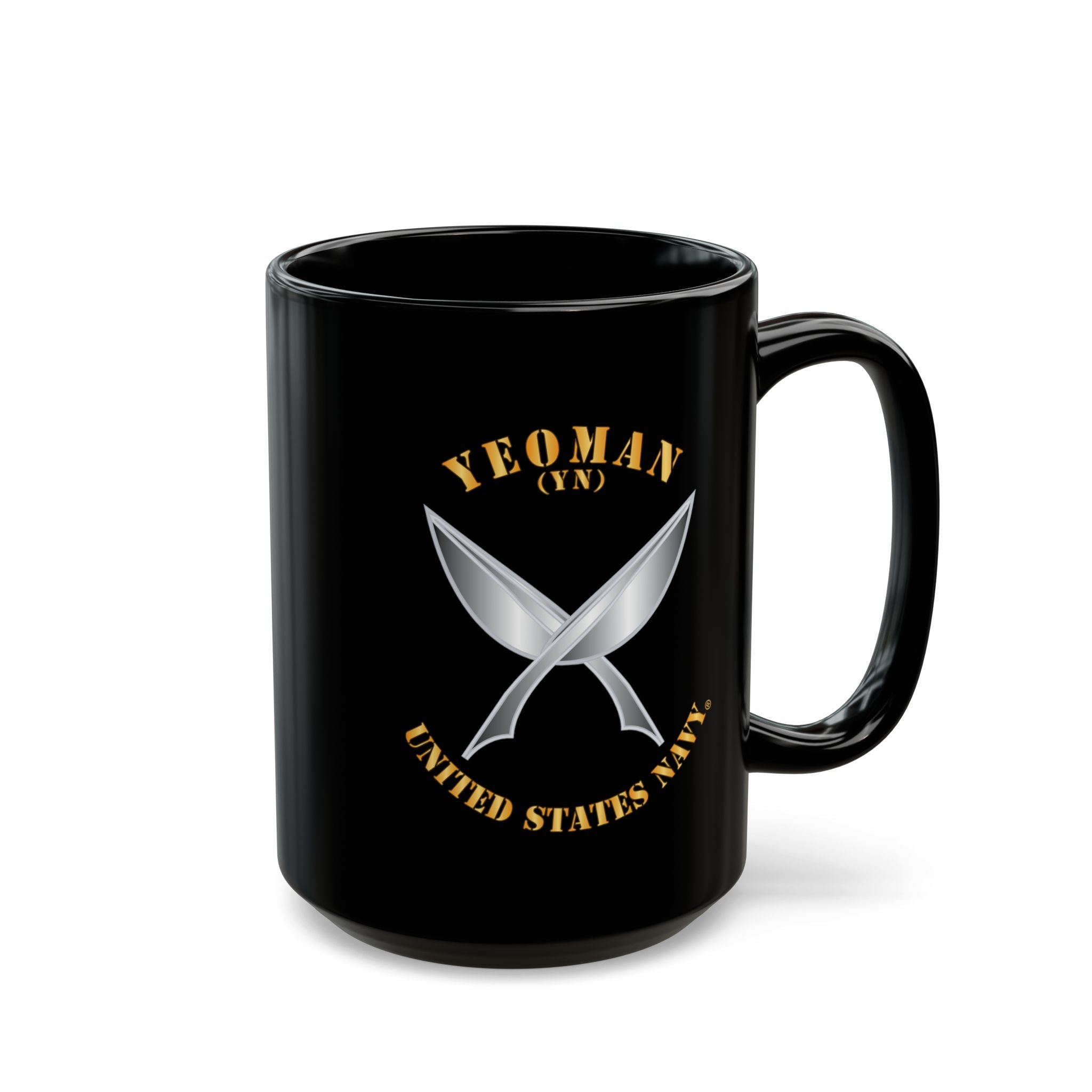Black Mug (11oz, 15oz) - Navy - Rate - Yeoman (YN)