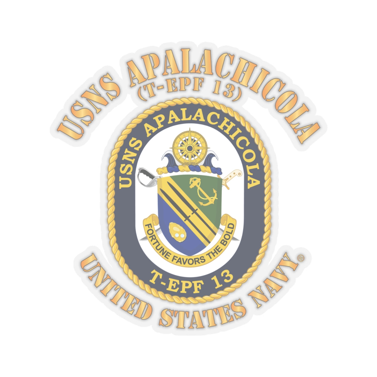 Kiss-Cut Stickers - Navy - USNS Apalachicola (T-EPF 13)