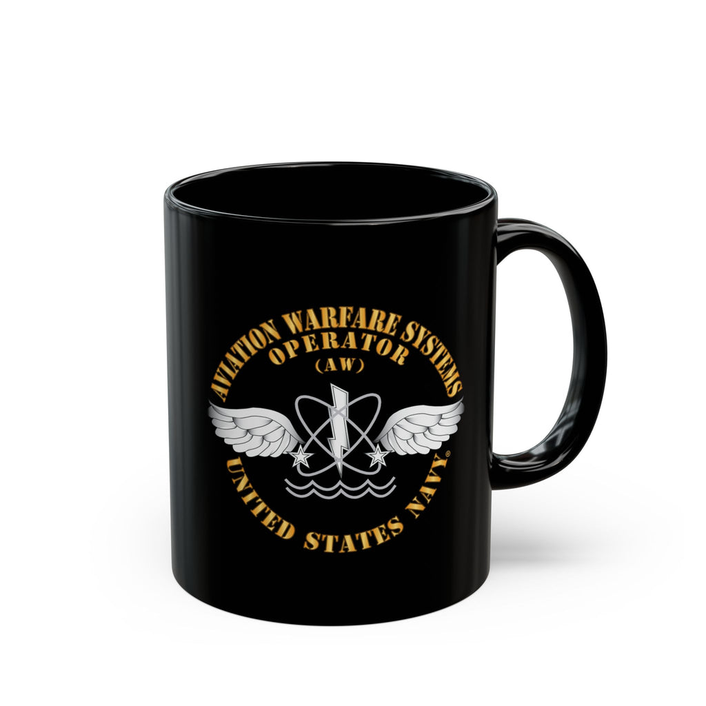Black Mug (11oz, 15oz) - Navy - Rate - Aviation Warfare Systems Operator (AW)