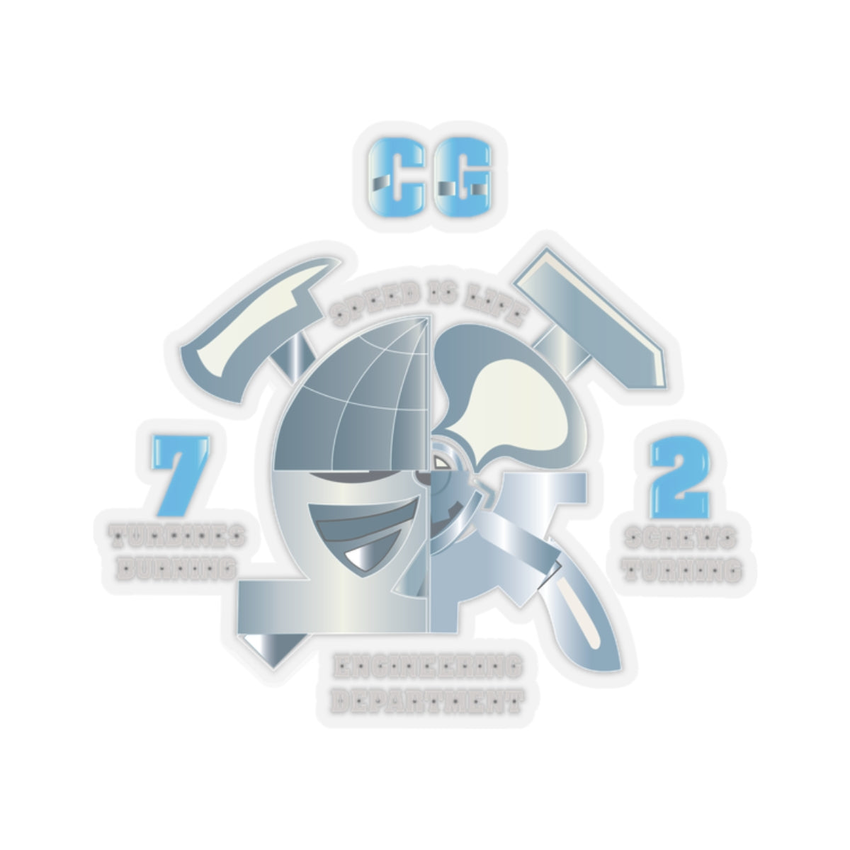 Kiss-Cut Stickers - Navy - CG 72 - Engineering Department