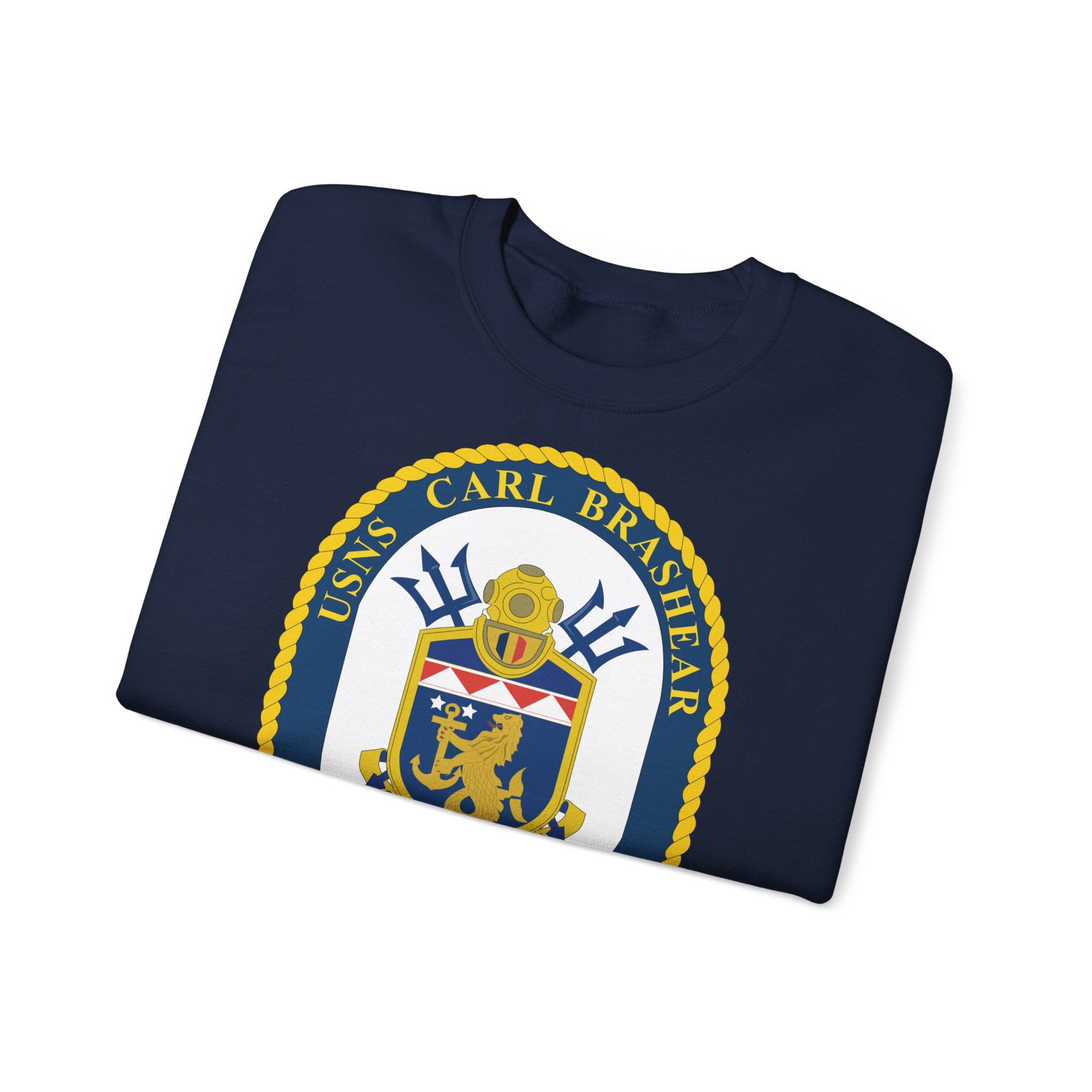 Unisex Heavy Blend™ Crewneck Sweatshirt - Navy - USNS Carl Brashear (T-AKE 7) wo txt