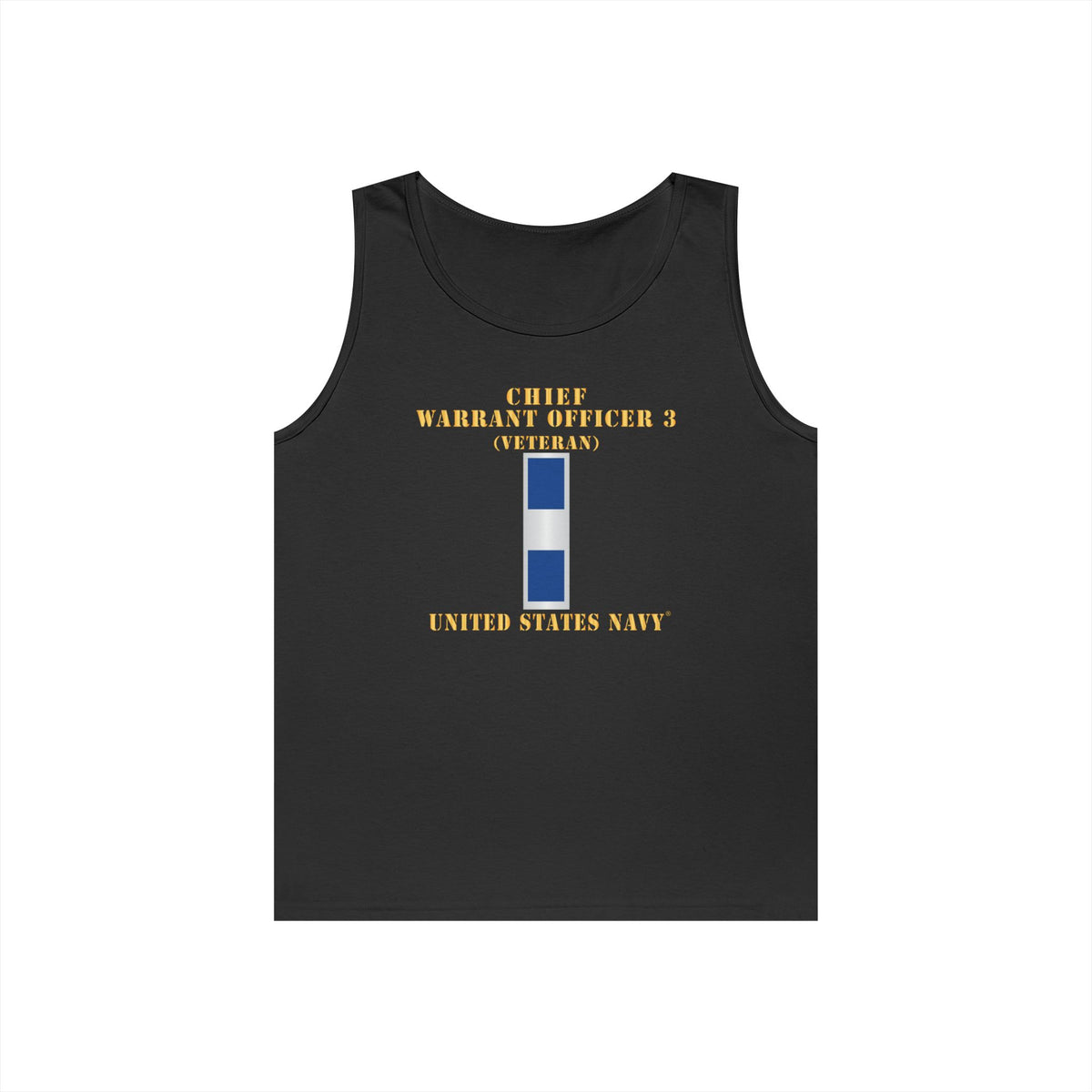 Unisex Heavy Cotton Tank Top - Navy - Chief Warrant Officer 3 - CW03 - Veteran