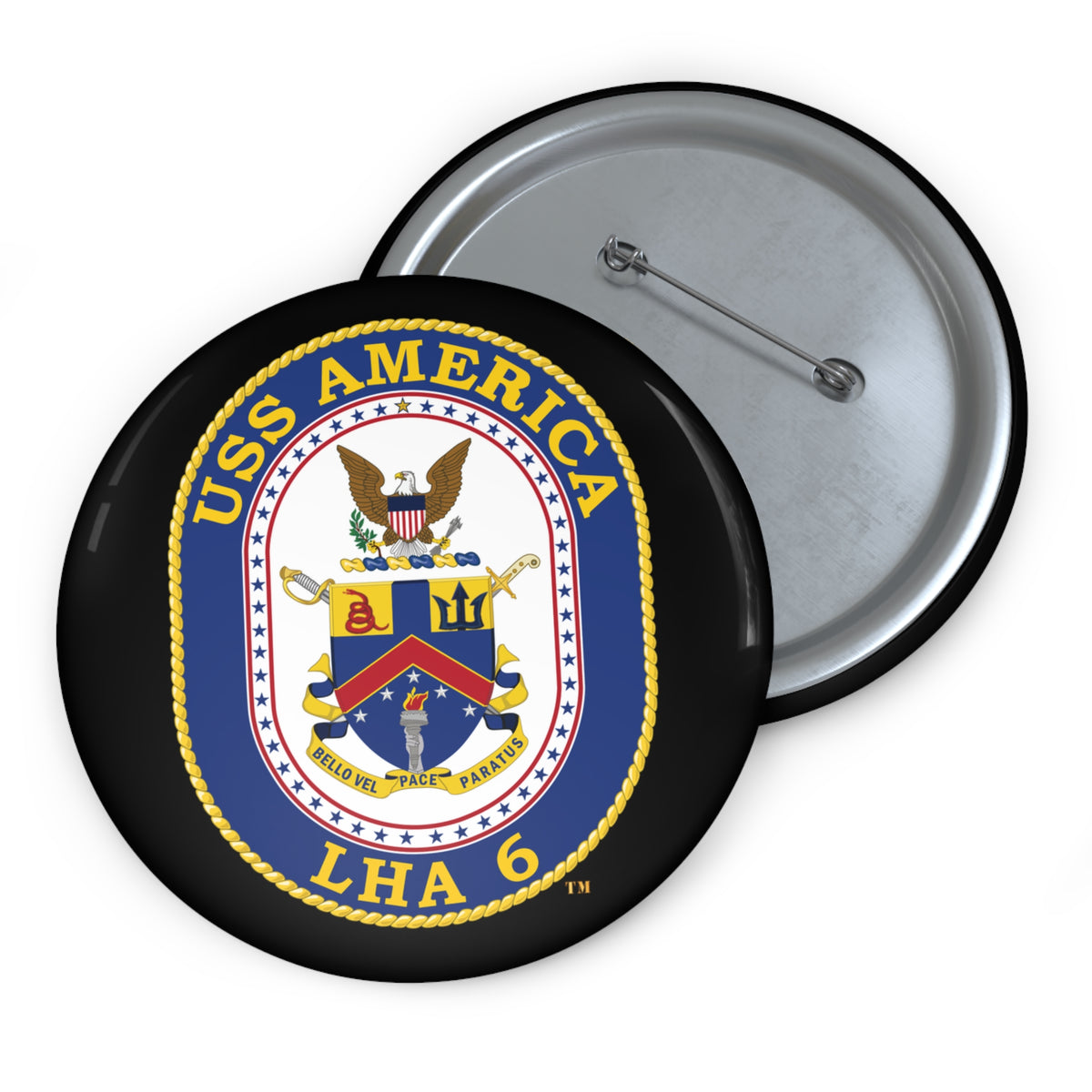 Pin Button - Navy - USS America (LHA-6) wo txt