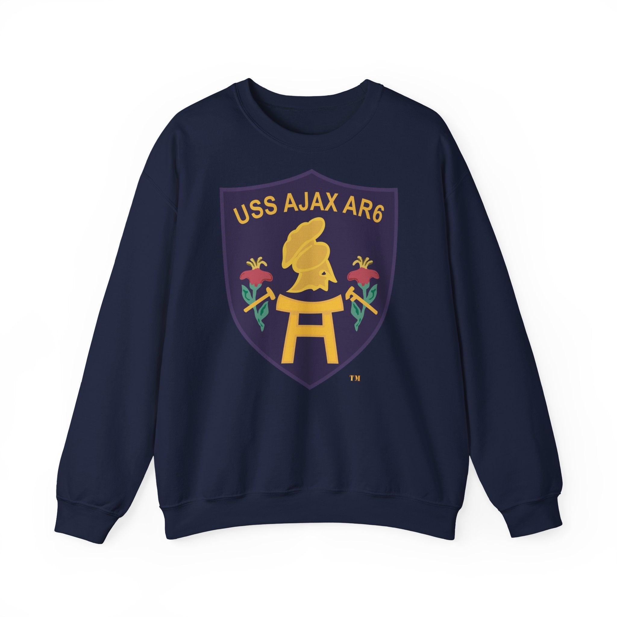 Unisex Heavy Blend™ Crewneck Sweatshirt - Navy - USS Ajax (AR-6) wo txt