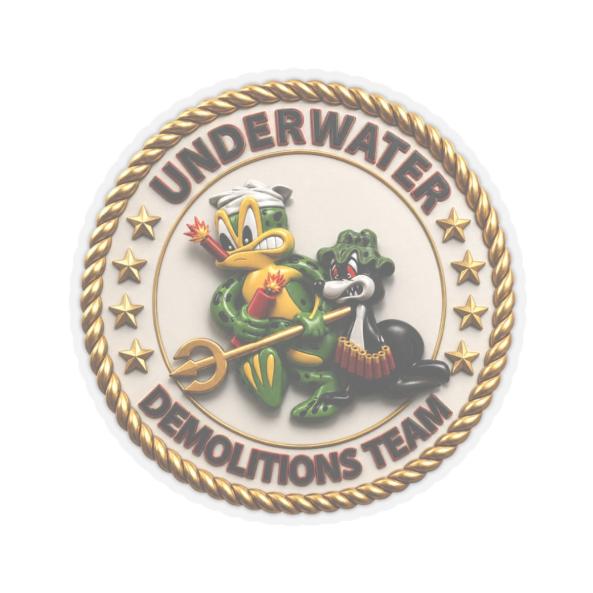 Kiss-Cut Stickers - Navy - SOF - Underwater Demolitions Team - Sammy - Freddie - 3D - Enhanced