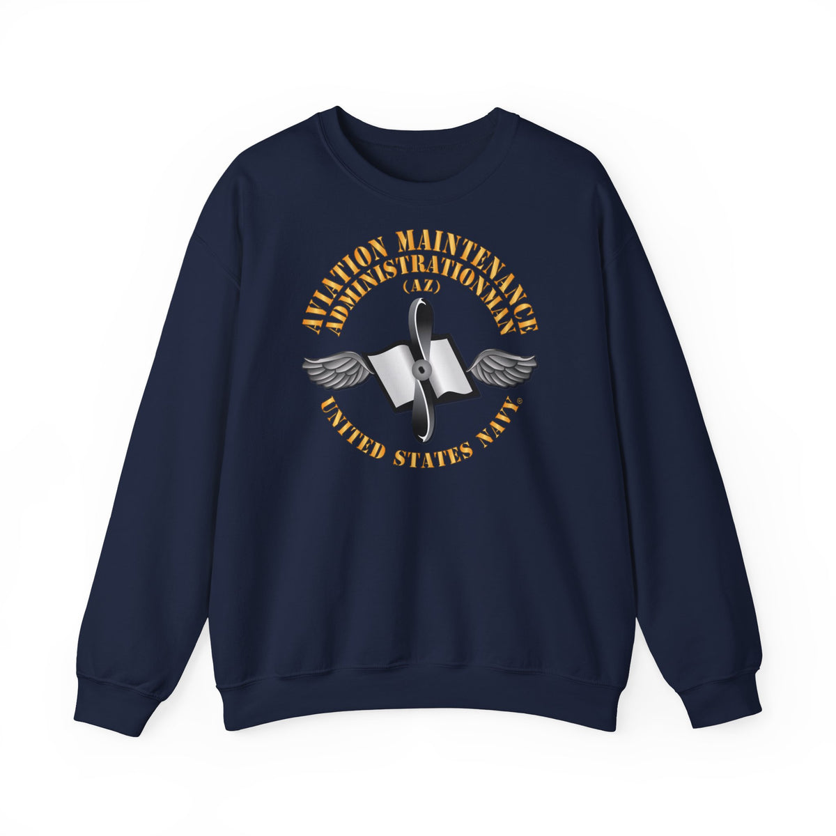 Unisex Heavy Blend™ Crewneck Sweatshirt - Navy - Rate - Aviation Maintenance Administrationman (AZ)