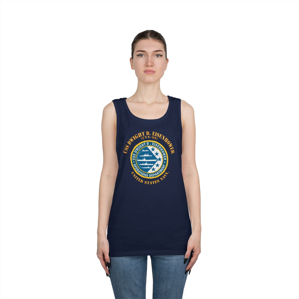 Unisex Heavy Cotton Tank Top - Navy - USS Dwight D. Eisenhower (CVN-69) - Operations Department