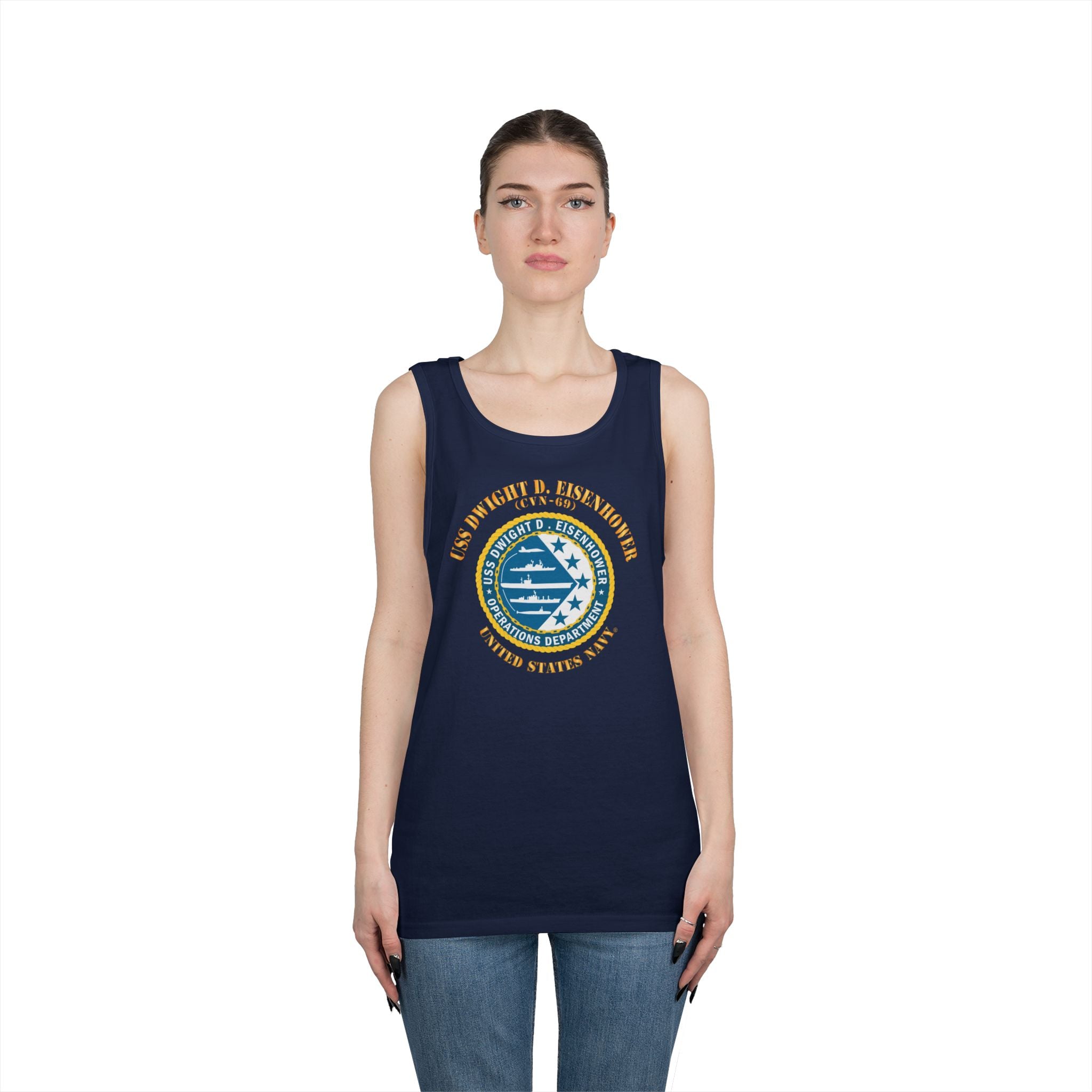 Unisex Heavy Cotton Tank Top - Navy - USS Dwight D. Eisenhower (CVN-69) - Operations Department