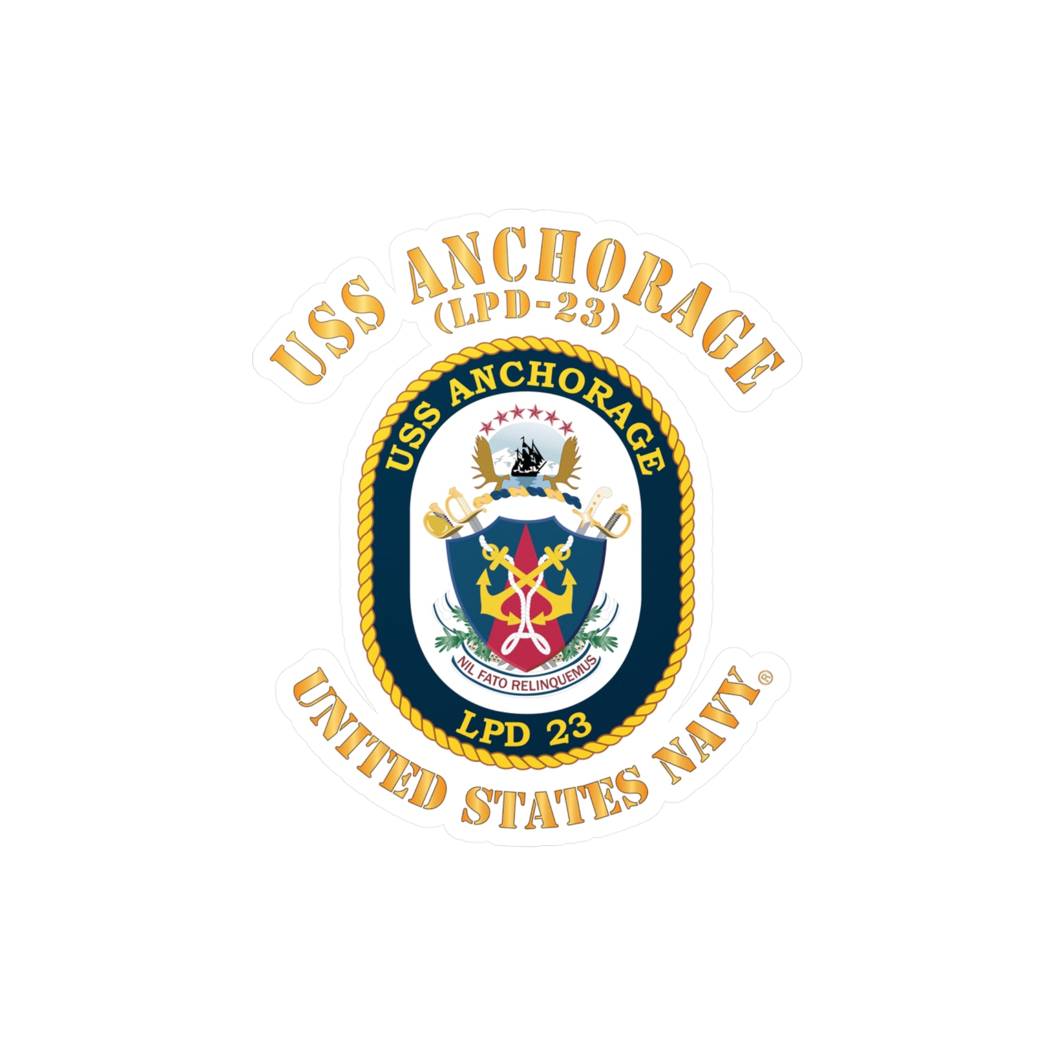 Kiss-Cut Vinyl Decal - Navy - USS Anchorage (LPD-23)