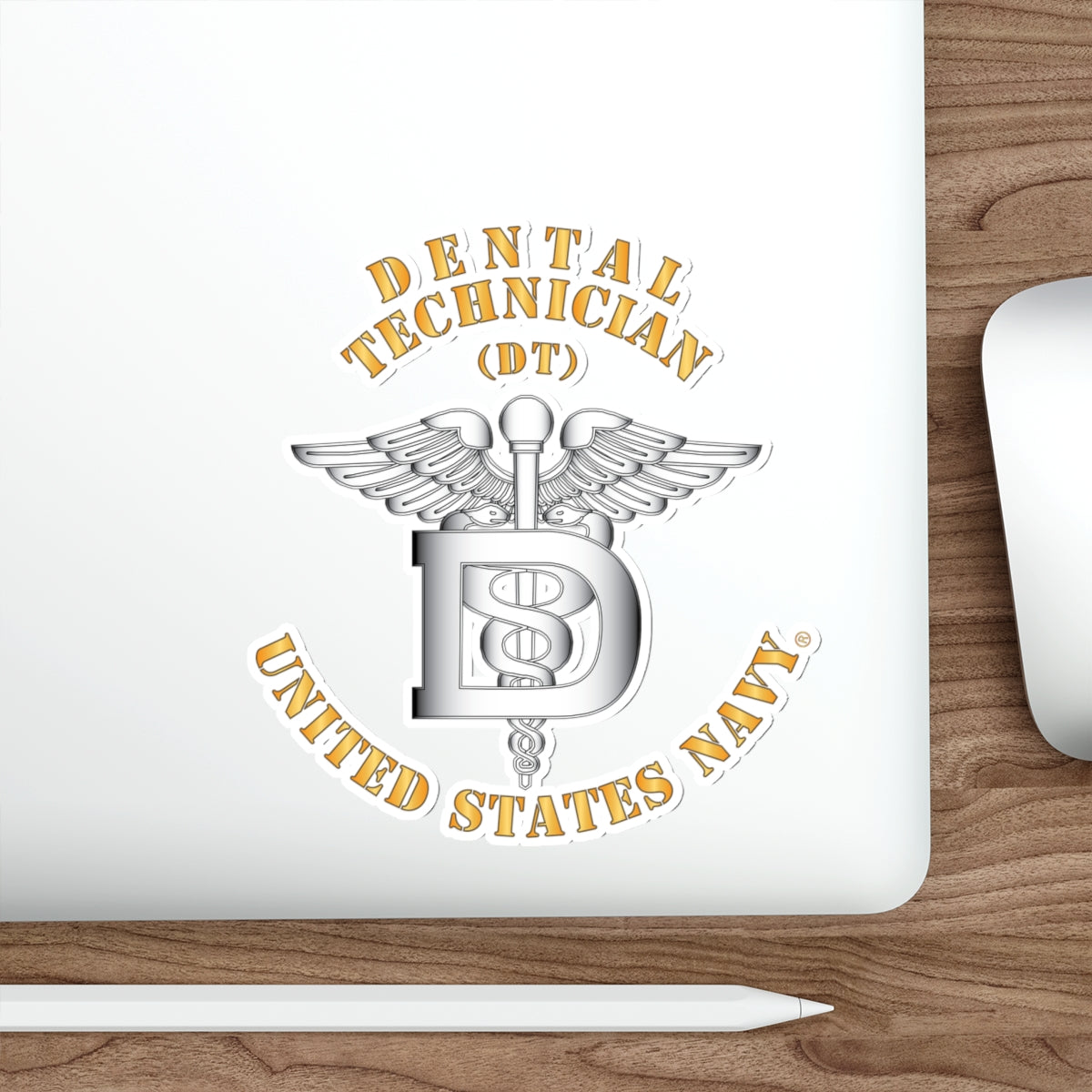 Die-Cut Vinyl Sticker - Navy - Rate - Dental Technician (DT)
