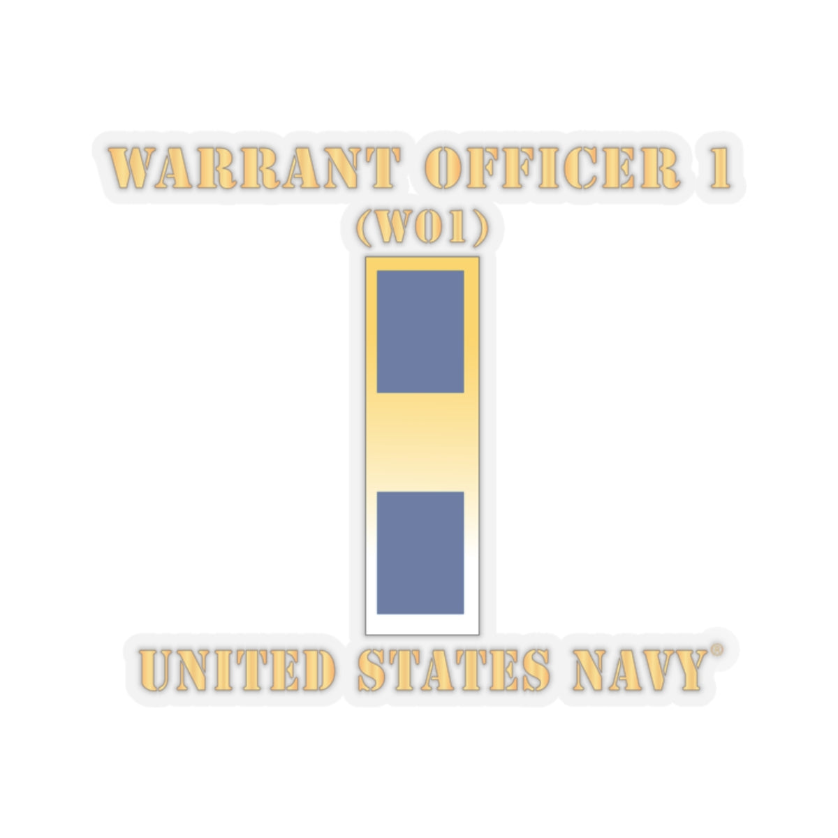 Kiss-Cut Stickers - Navy - Warrant Officer 1 - CW01