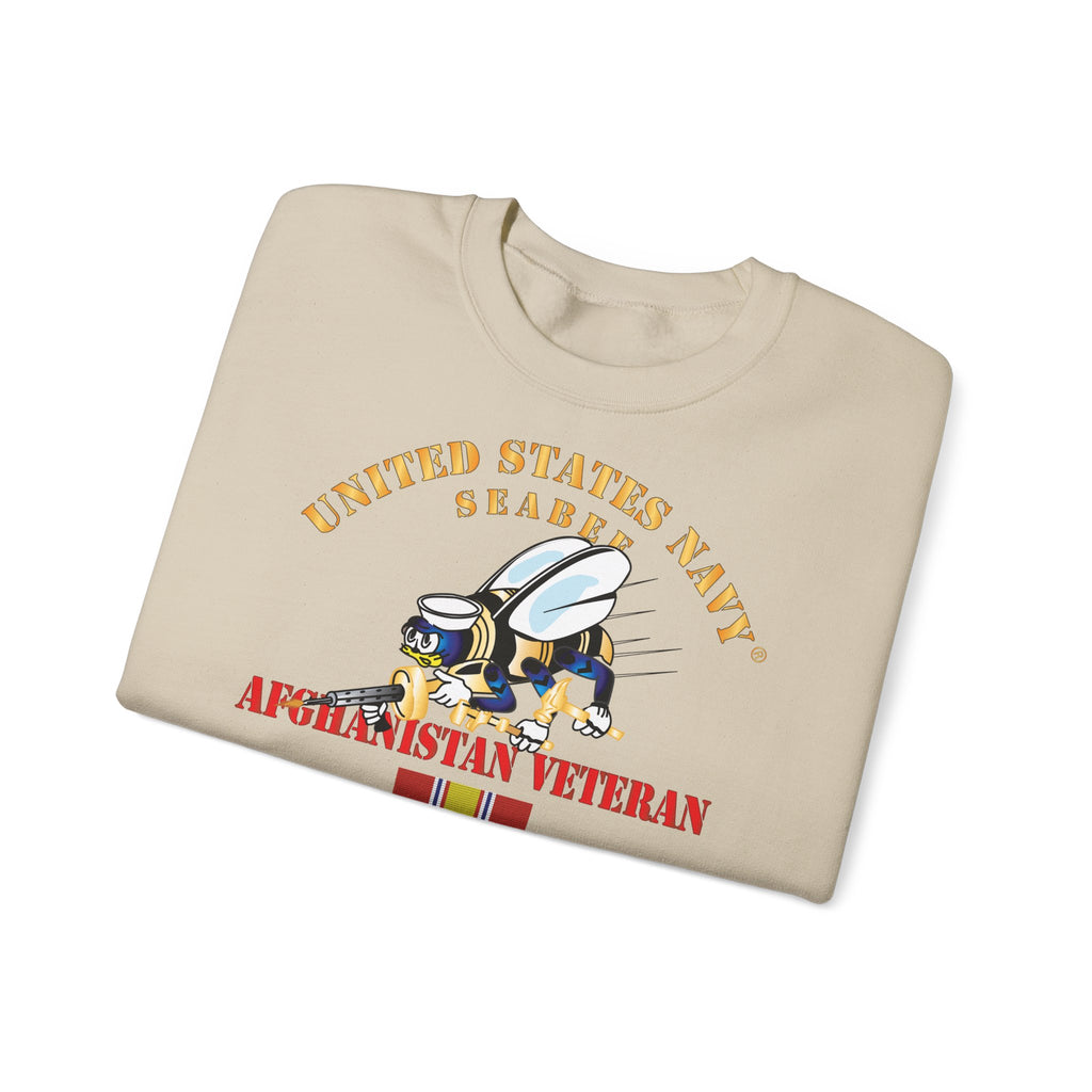 Unisex Heavy Blend™ Crewneck Sweatshirt - Navy - Seabee - Afghanistan Veteran