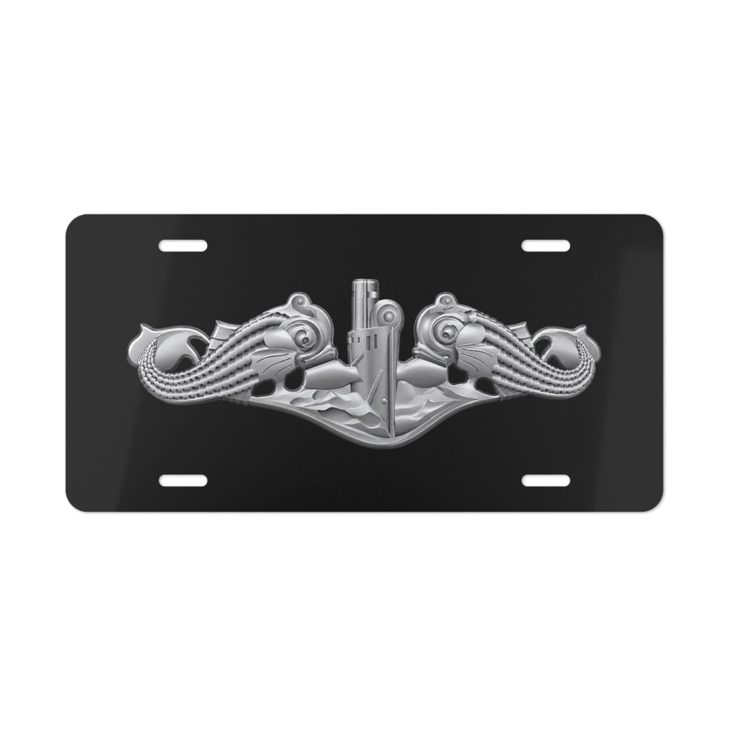 Vanity License Plate - Navy - Badge - Submarine Warfare wo txt - Enlisted - 3D - Enhanced