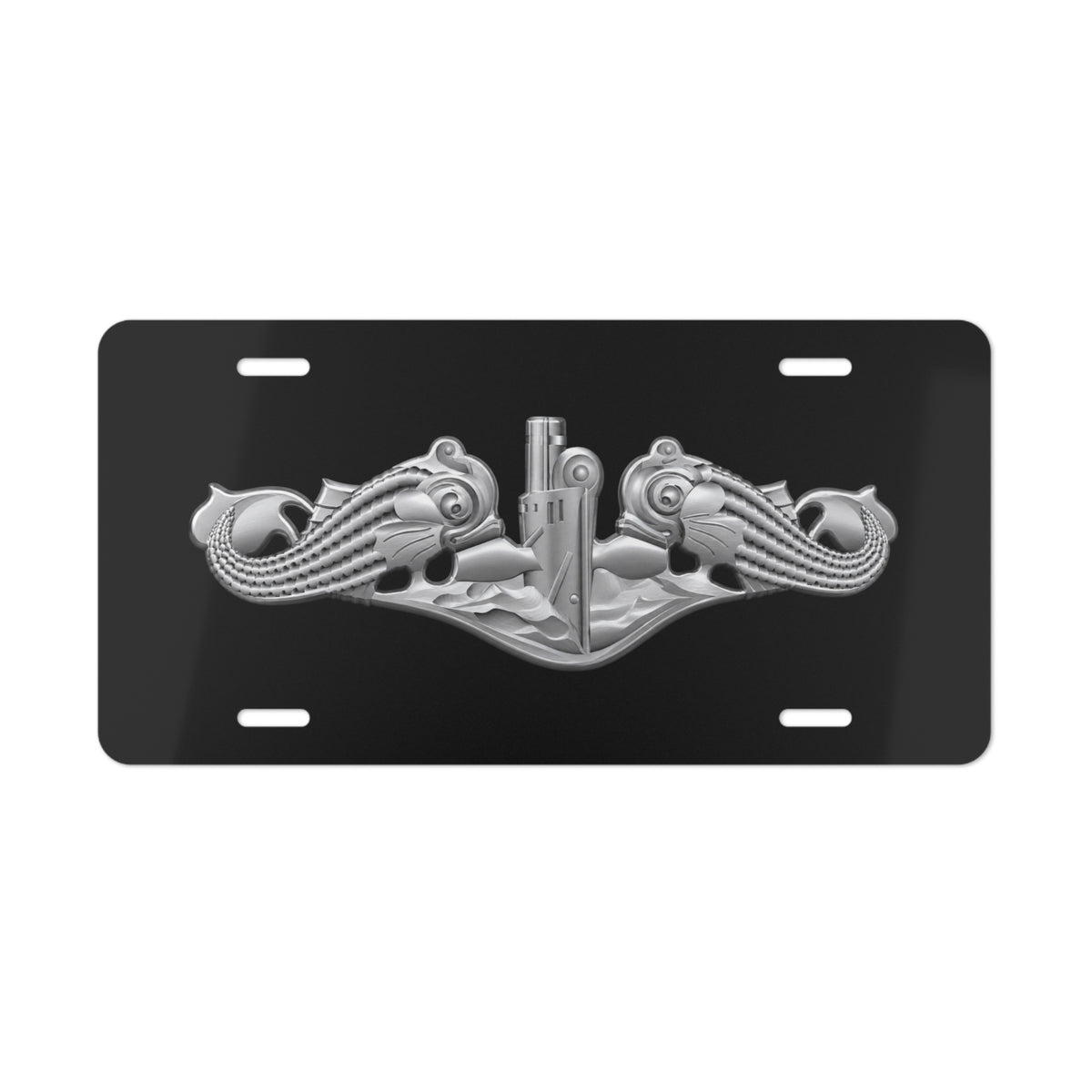 Vanity License Plate - Navy - Badge - Submarine Warfare wo txt - Enlisted - 3D - Enhanced