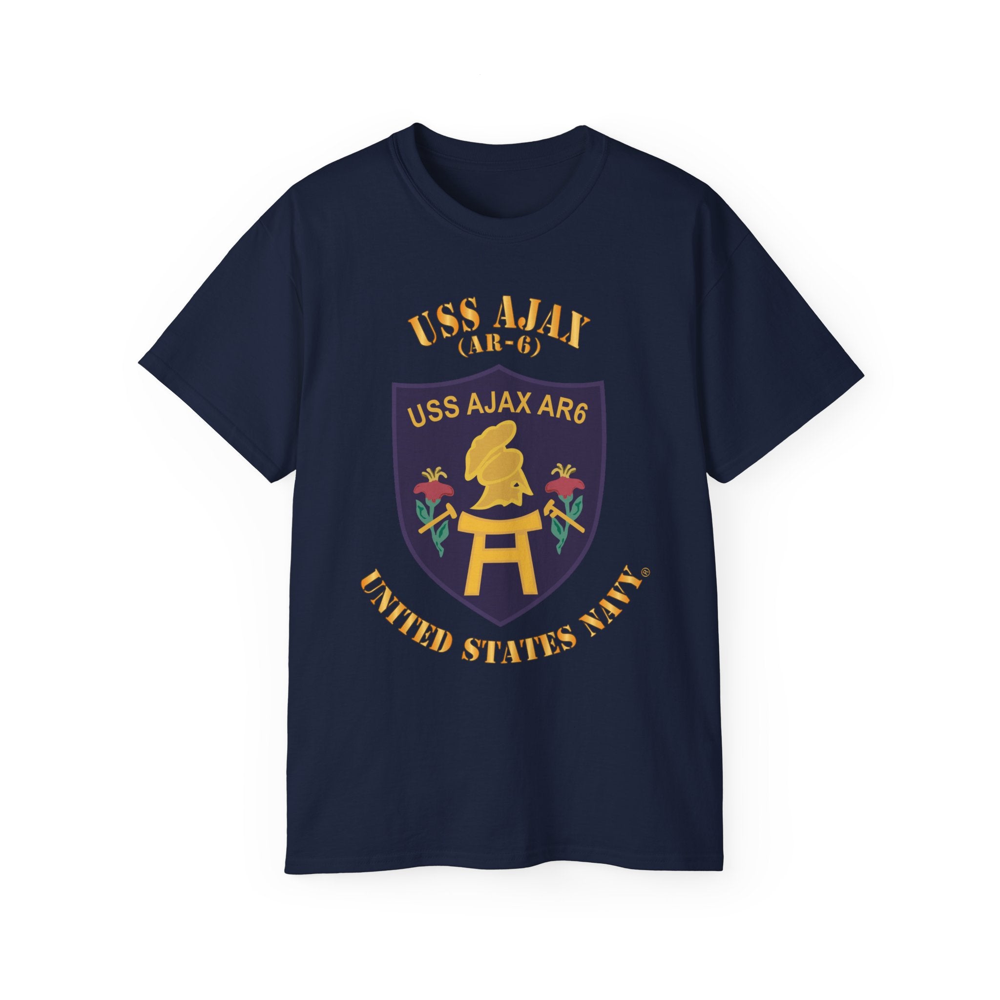Unisex Ultra Cotton T-Shirt - Navy - USS Ajax (AR-6)
