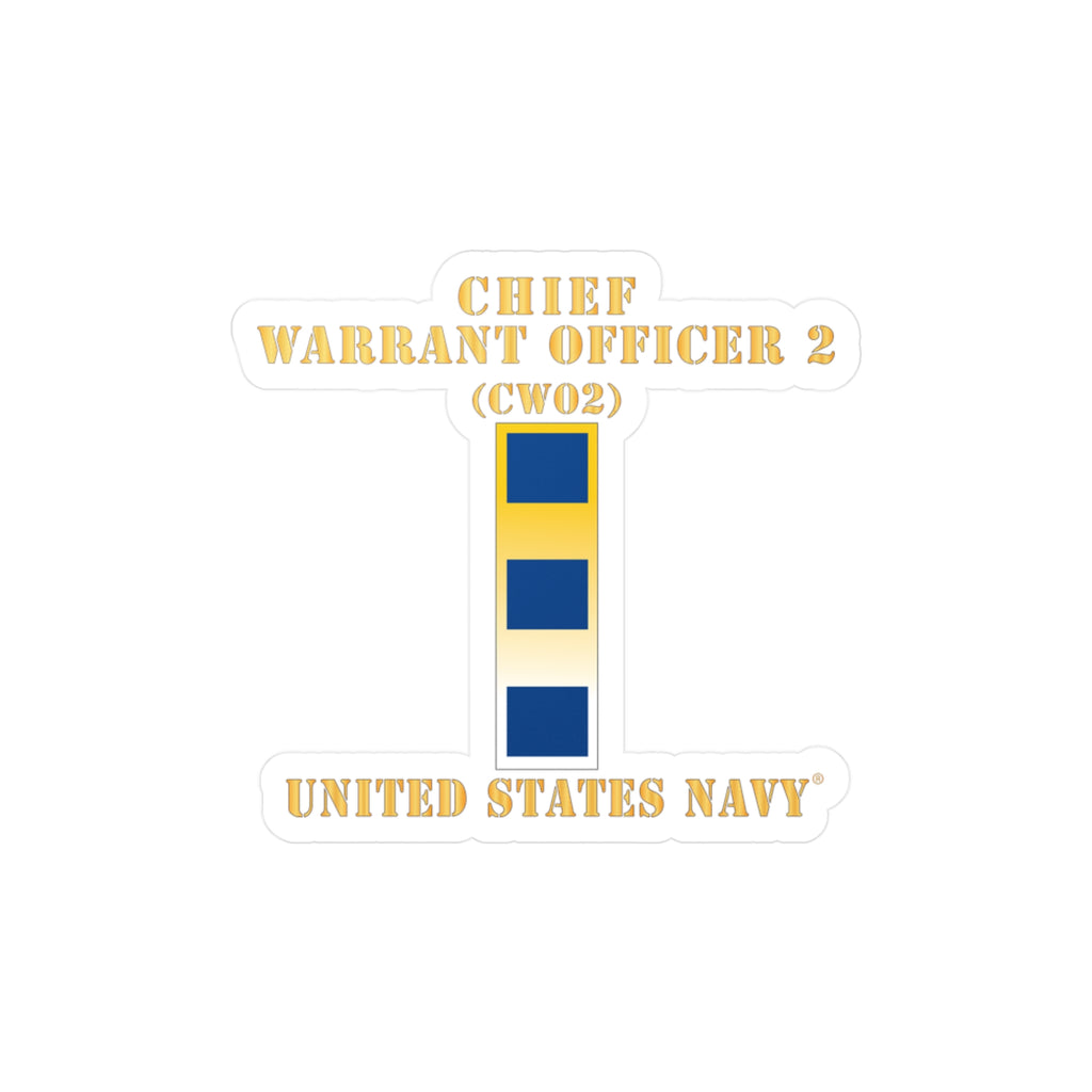 Kiss-Cut Vinyl Decal - Navy - Chief Warrant Officer 2 - CW02