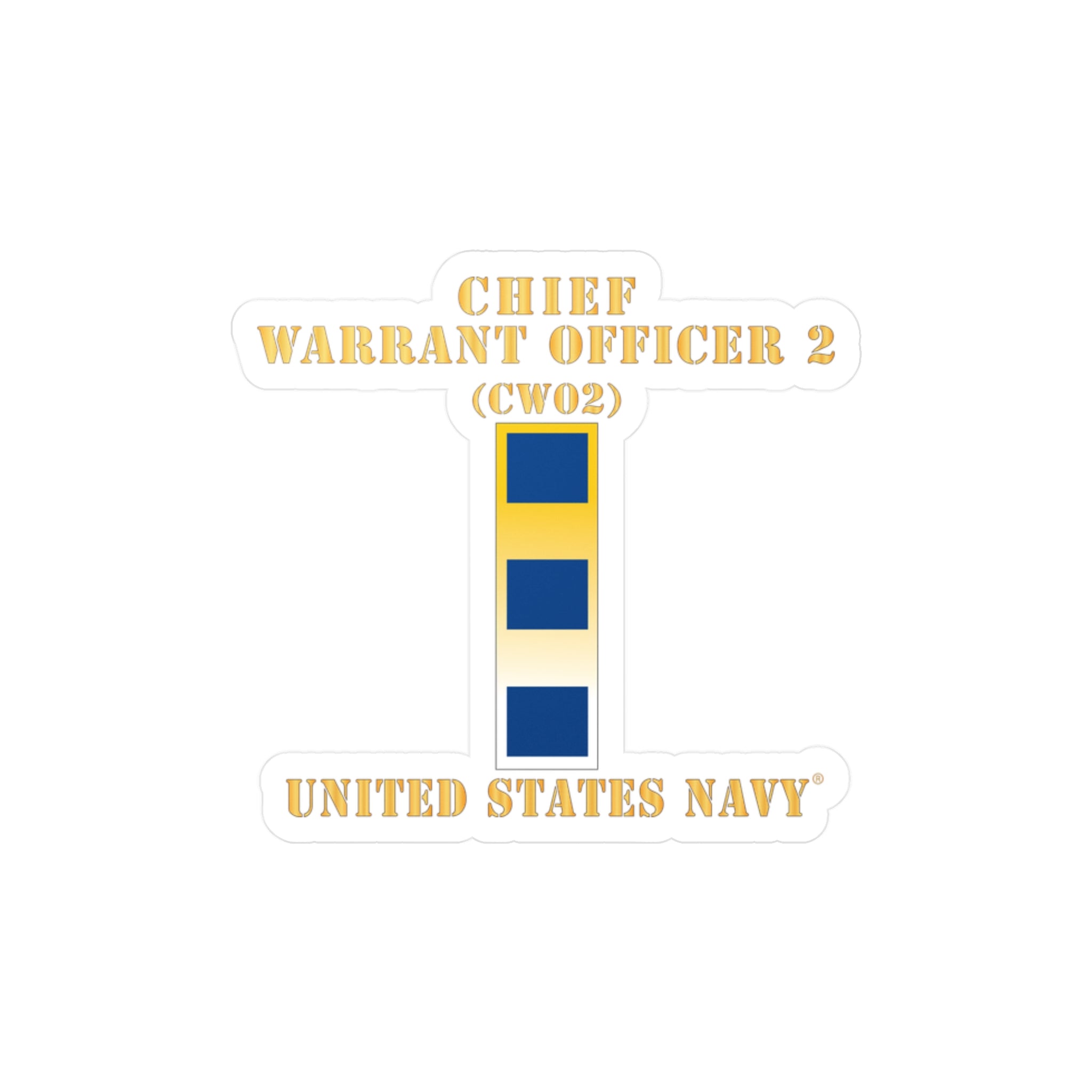 Kiss-Cut Vinyl Decal - Navy - Chief Warrant Officer 2 - CW02