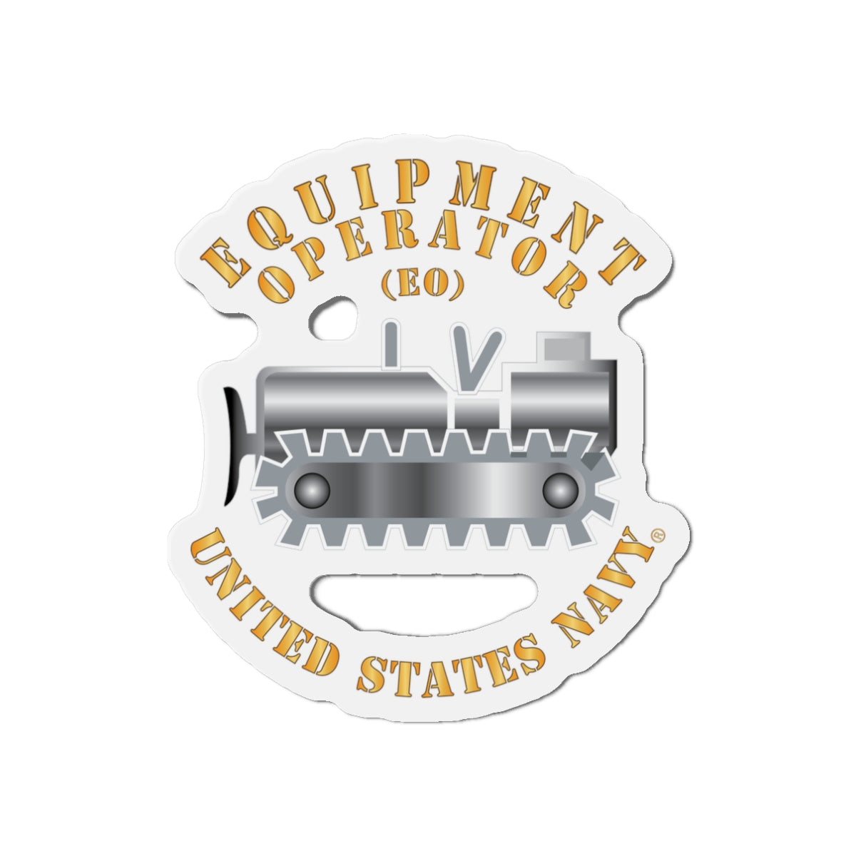 Die-Cut Magnet - Navy - Rate - Equipment Operator (EO)