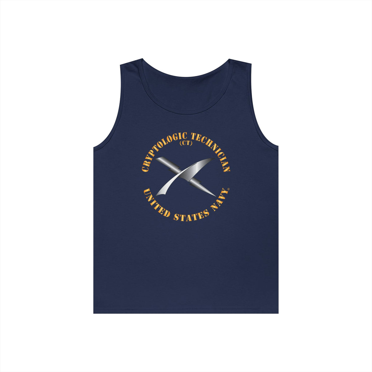Unisex Heavy Cotton Tank Top - Navy - Rate - Cryptologic Technician (CT)