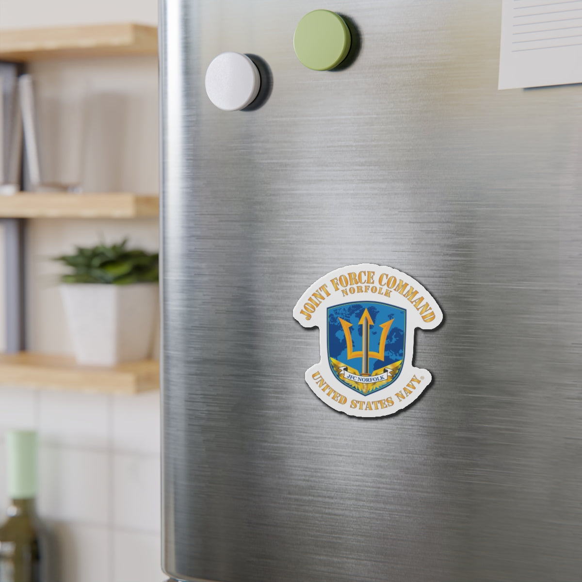 Die-Cut Magnet - Navy - Joint Force Command - Norfolk