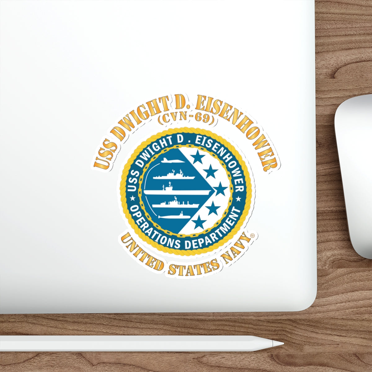 Die-Cut Vinyl Sticker - Navy - USS Dwight D. Eisenhower (CVN-69) - Operations Department