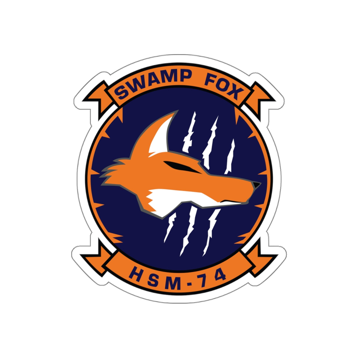 Die-Cut Vinyl Sticker - Navy - Helicopter Maritime Strike Seven Four (HSM-74) wo txt