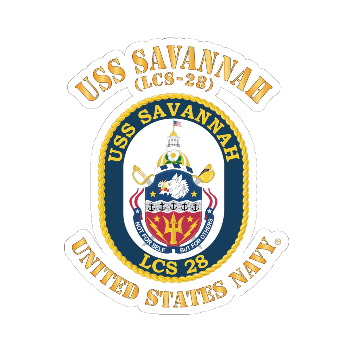 Kiss-Cut Stickers - Navy - USS Savannah (LCS-28)