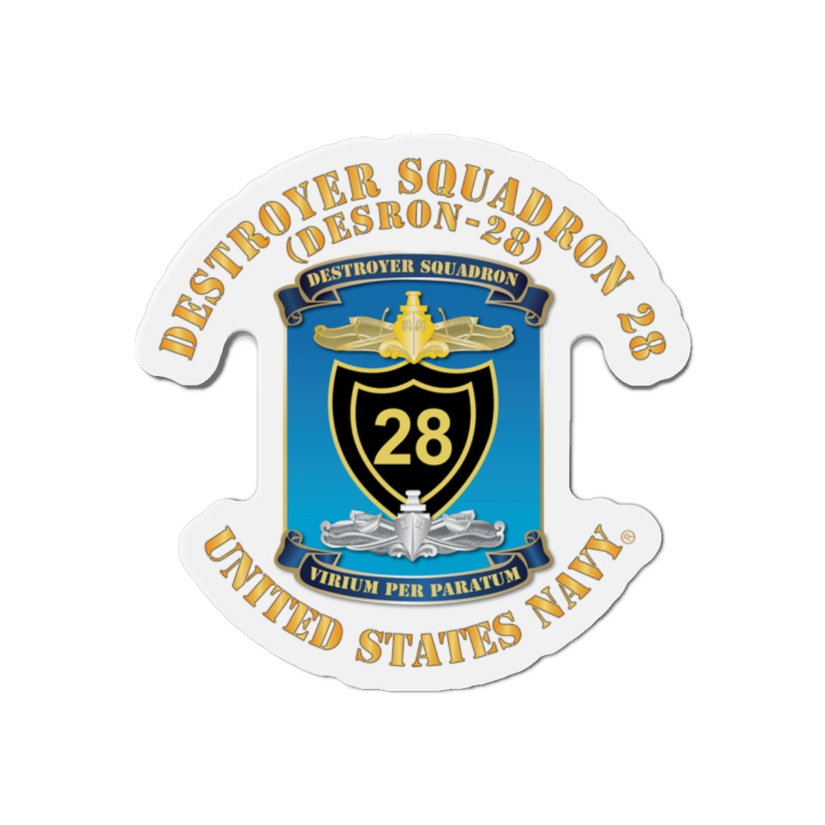 Die-Cut Magnet - Navy - Destroyer Squadron 28 (DESRON-28)