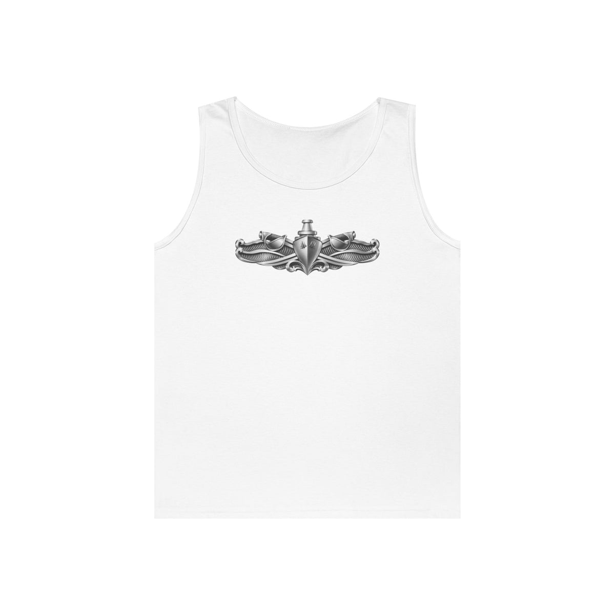 Unisex Heavy Cotton Tank Top - Navy - Badge - Enlisted Surface Warfare Specialist (ESWS) wo txt - 3D - Enhanced