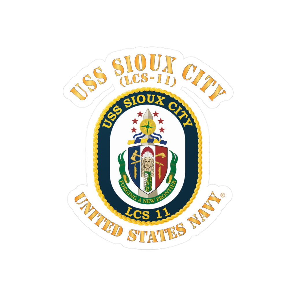 Kiss-Cut Vinyl Decal - Navy - USS Sioux City (LCS-11)