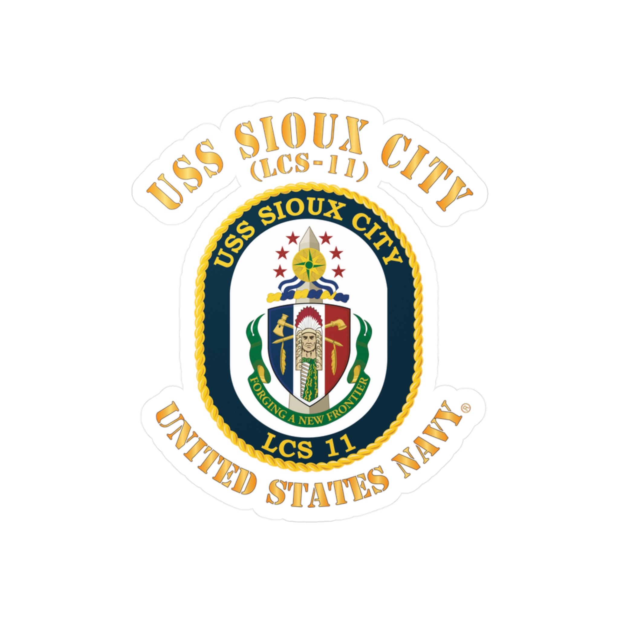 Kiss-Cut Vinyl Decal - Navy - USS Sioux City (LCS-11)