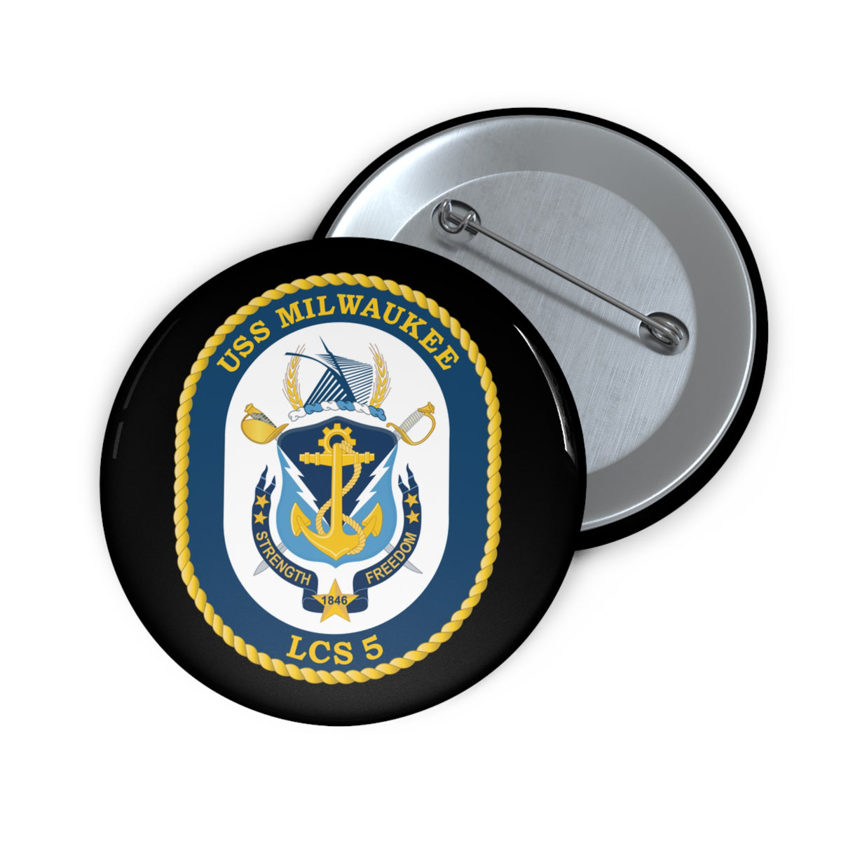 Pin Button - Navy - USS Milwaukee (LCS-5) wo Txt X 300