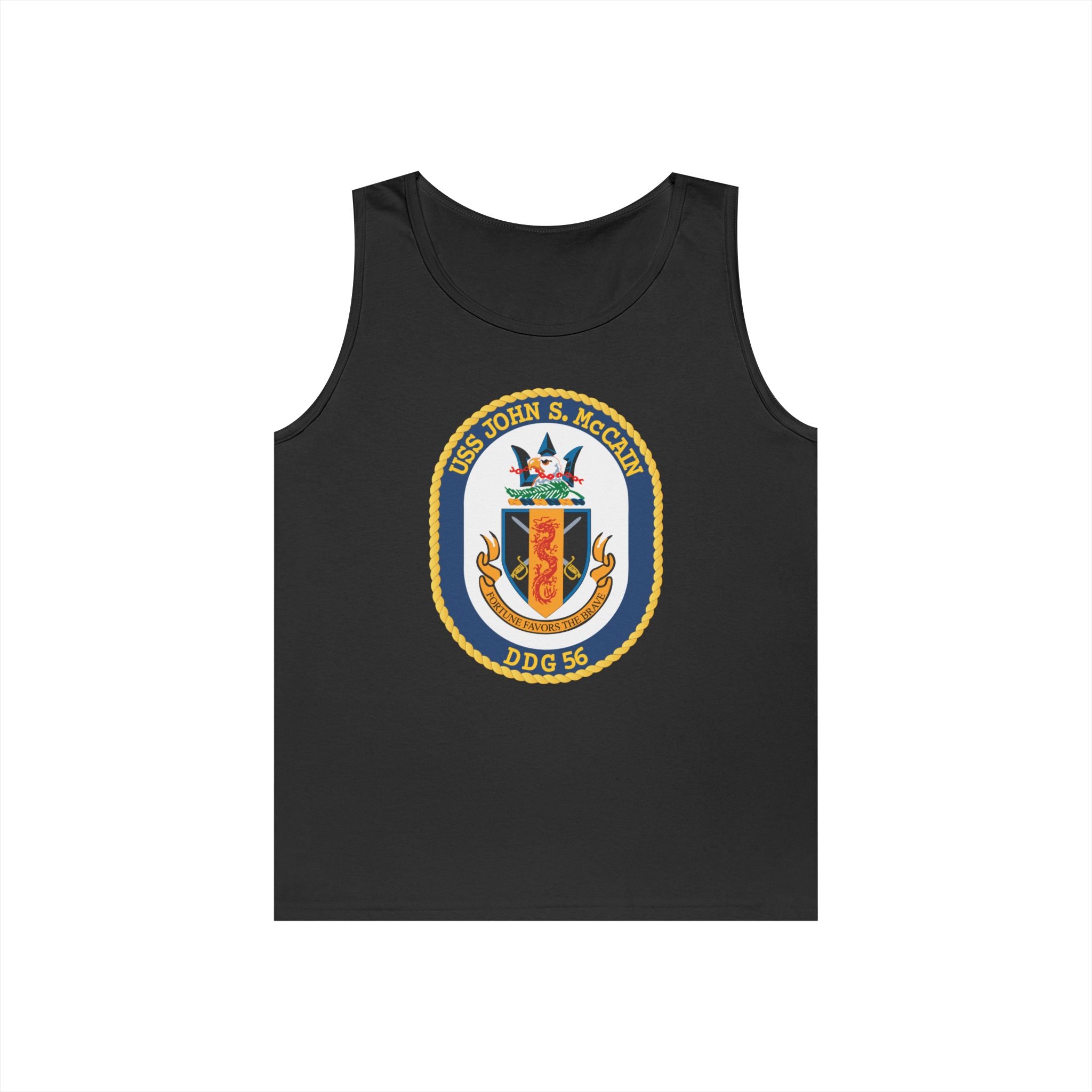 Unisex Heavy Cotton Tank Top - Navy - USS John S. McCain (DDG-56) wo txt