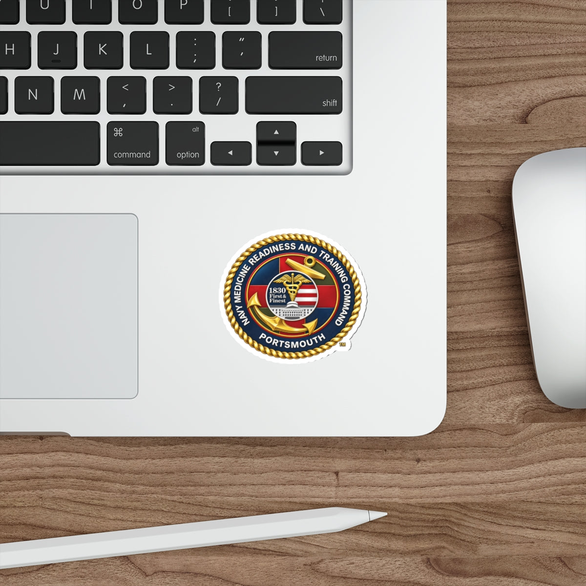 Die-Cut Vinyl Sticker - Navy - Naval Medical Center Portsmouth wo txt - 3D - Enhanced