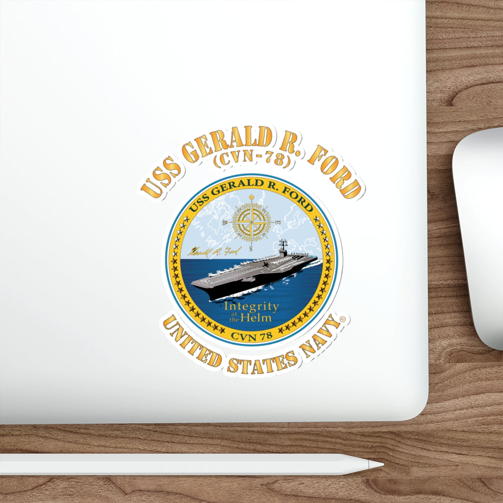 Die-Cut Vinyl Sticker - Navy - USS Gerald R. Ford (CVN-78)