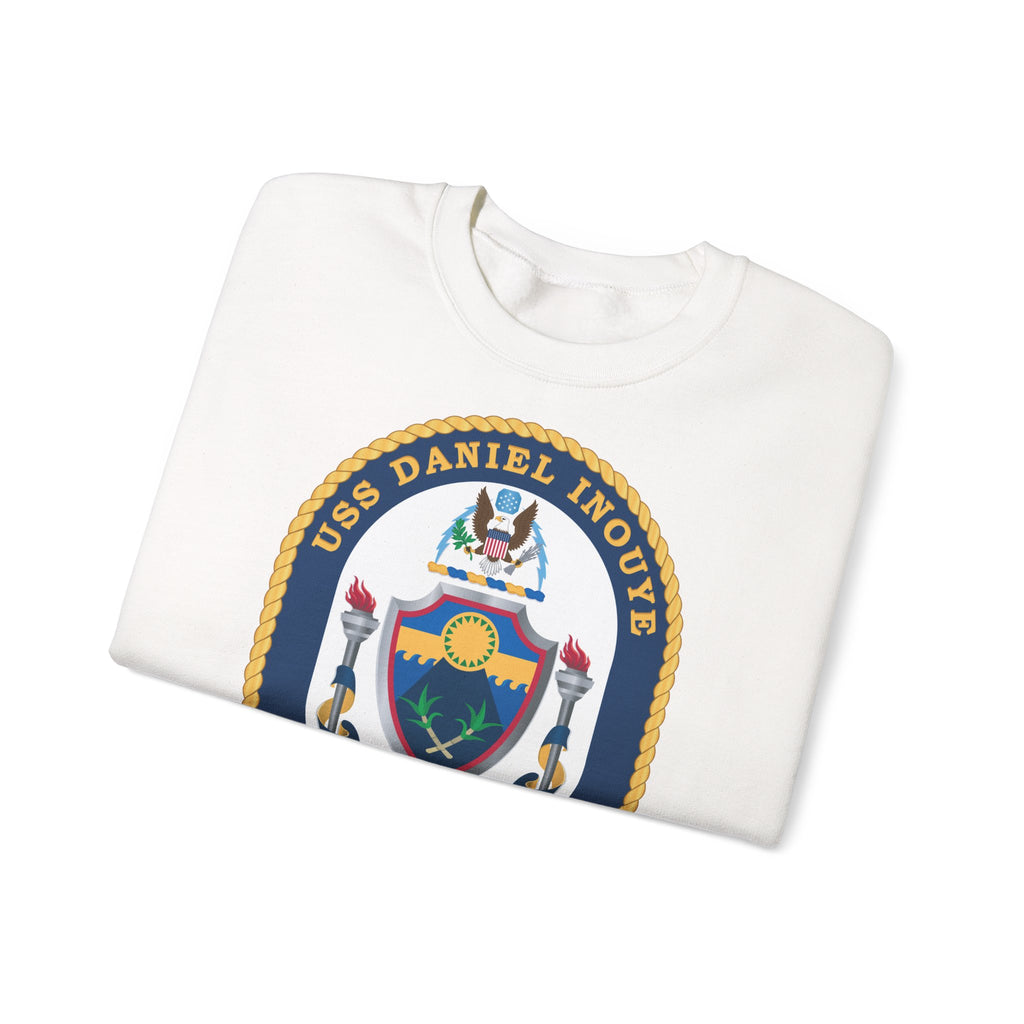 Unisex Heavy Blend™ Crewneck Sweatshirt - Navy - USS Daniel Inouye (DDG-118) wo txt