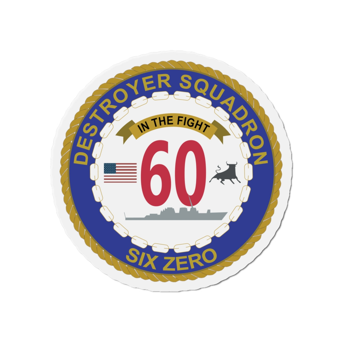 Die-Cut Magnet - Navy - Destroyer Squadron 60 wo txt